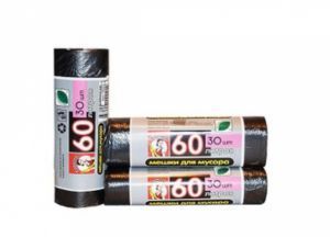 Мешки для мусора 60л. "Экономка", рулон 30шт (кор.50 рол.)