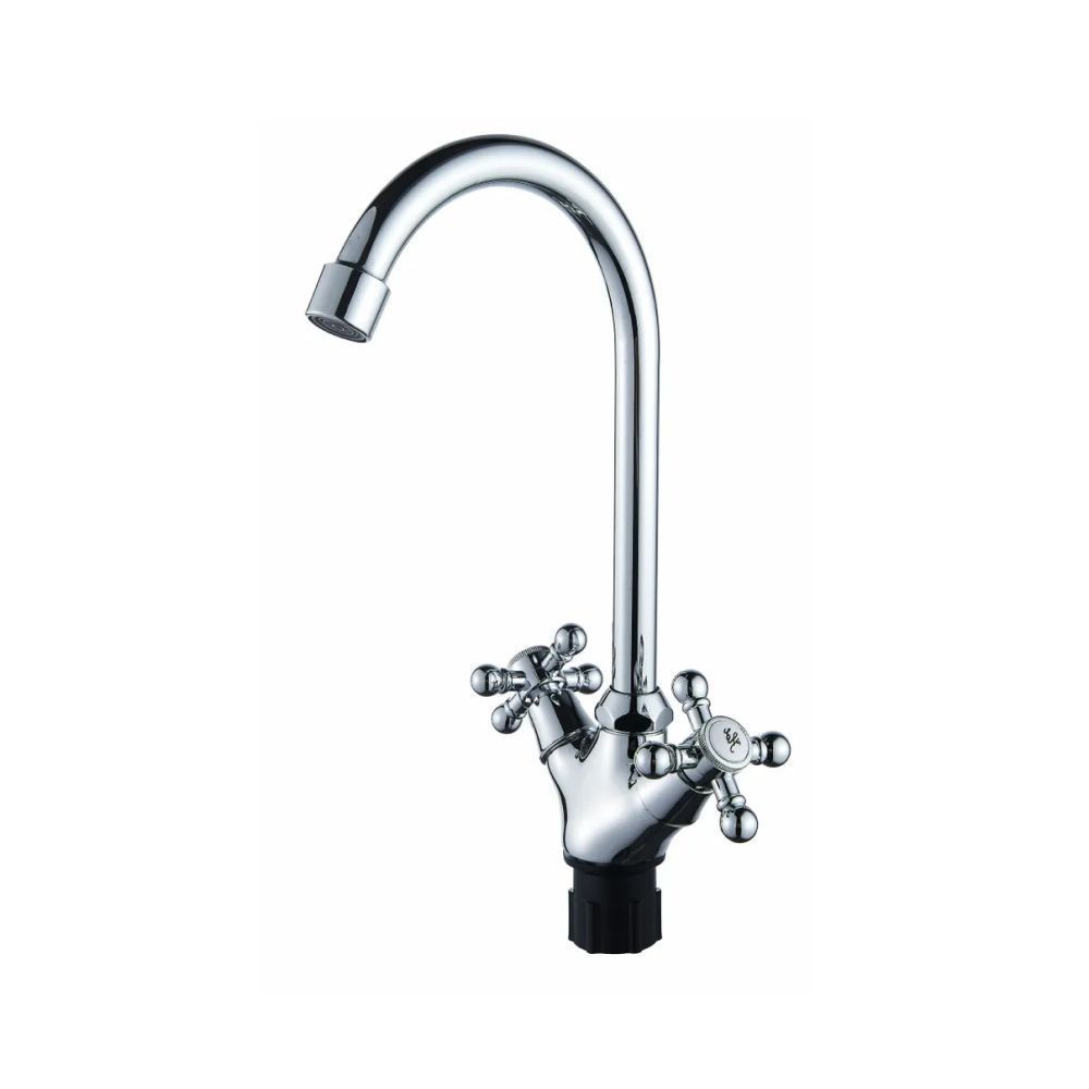 Смеситель для кухни двухручковый хром Potato Эверест B 58-340M