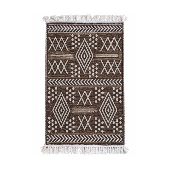 Коврик из хлопка 60*90 крем./сер. UK70539 Kilim Usak