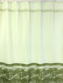 Штора для ванной тканевая зеленая, 1180, "Залел", 180*200