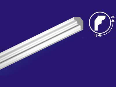 Плинтус потолочный белый 15/25мм С01/25 длина 2м (упак.200шт.) Солид