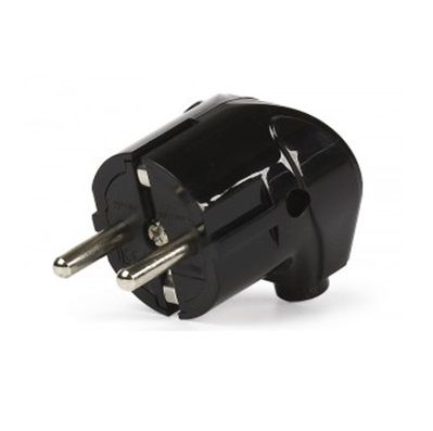 SmartBuy вилка 16А 250В (АБС-пластик, угловая, черная, земля) SBE-16-P02-b