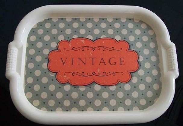 Поднос слоновая кость Винтаж