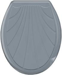 Крышка для унитаза жесткая серая (серебро) "Ракушка" .