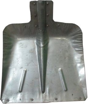 Лопата для снега металлическая 355*380 алюминевая с мет.планкой ЛС с деревянным черенком*