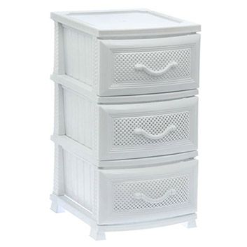 Комод 3-х секц. без декора "Дельфин" белый