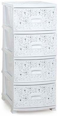 Комод 4-х секц. декор "Ажур" белый