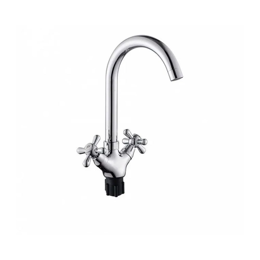 Смеситель для кухни двухручковый хром Potato Эверест B 41-301