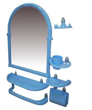 Зеркальный набор для ванной синий (голубой), "Олимпия"