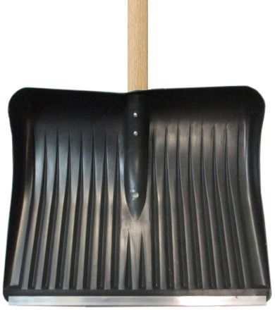 Лопата для снега пластиковая 400*490 с мет.планкой с дер.ЧЕРЕНКОМ №1*