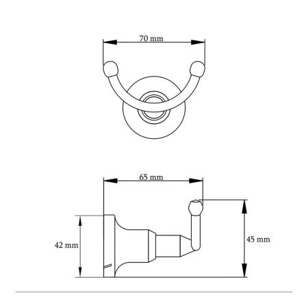 Крючок настенный двойной  P1905-2 (19 серия)