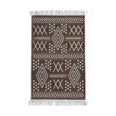 Коврик из хлопка 60*90 крем./сер. UK70539 Kilim Usak