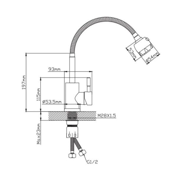 Смеситель для кухни монокомандный хром Potato Эверест B 58-201 M