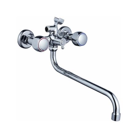 Смеситель для ванны и умывальника двухручковый хром Potato Эверест  B 22-336