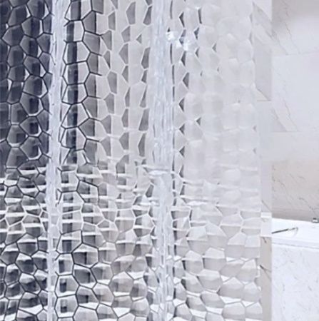 Штора для ванной прозрачная 3D геометрия 61033 мозайка 180*180