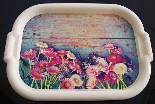 Поднос слоновая кость Цветы