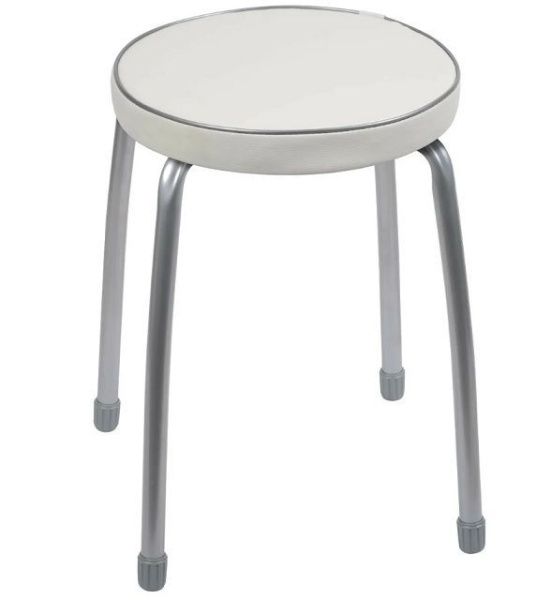 Табурет "Фабрик2" ТФ02/СС без обода 4-х опор.(кругл.сидение) св.серый Ника