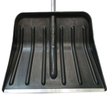 Лопата для снега пластиковая 500*415 с мет.планкой с АЛЮМ.ЧЕРЕНКОМ и V-ручкой №16