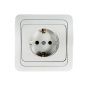Розетка одинарная с заземлением CLASSICO белая 2028 IN HOME