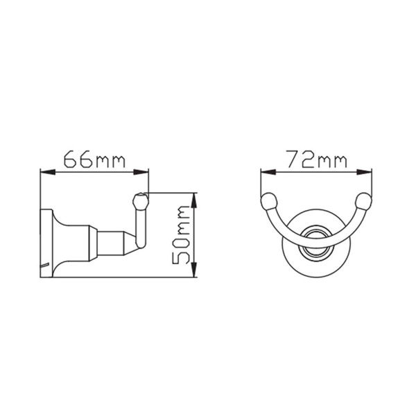 Крючок настенный двойной  P1805-2 (18 серия)