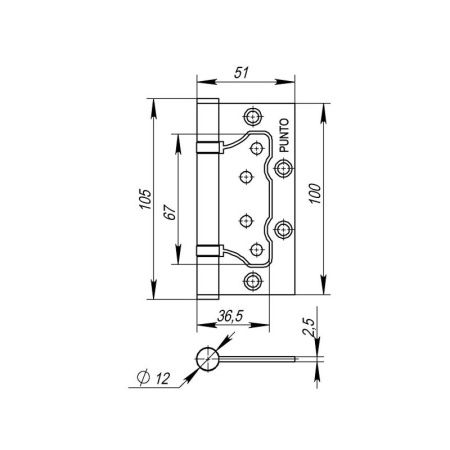 Петля универсальная без врезки IN4200W SB