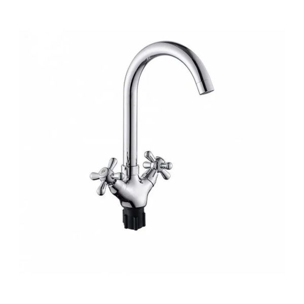 Смеситель для кухни двухручковый хром Potato Эверест B 41-301