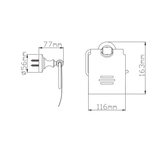 Настенный держатель для туалетной бумаги с крышкой P2603 (26 серия)