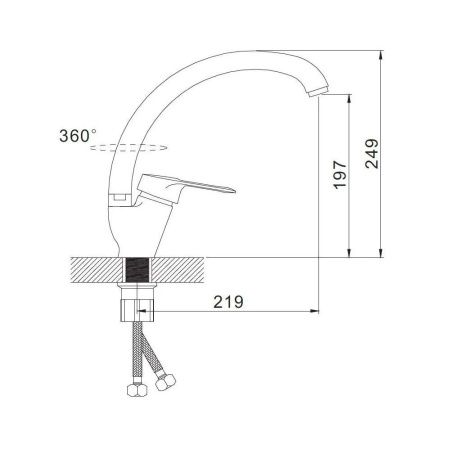Смеситель для кухни монокомандный хром Potato Эверест B 59-0269