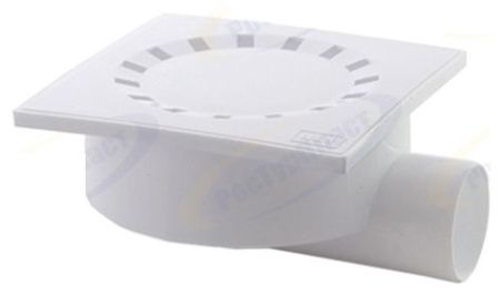 Трап горизонтальный D50 решетка пласт.150 х150