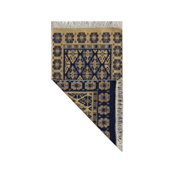 Коврик из хлопка 60*120 крем./син. UK1571 Kilim Usak