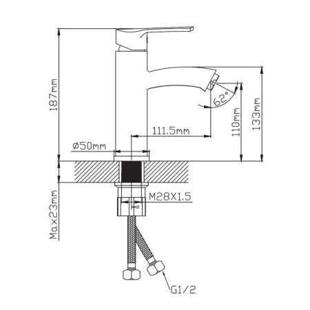Смеситель для раковины монокомандный  черный  Potato Эверест B10-0456M