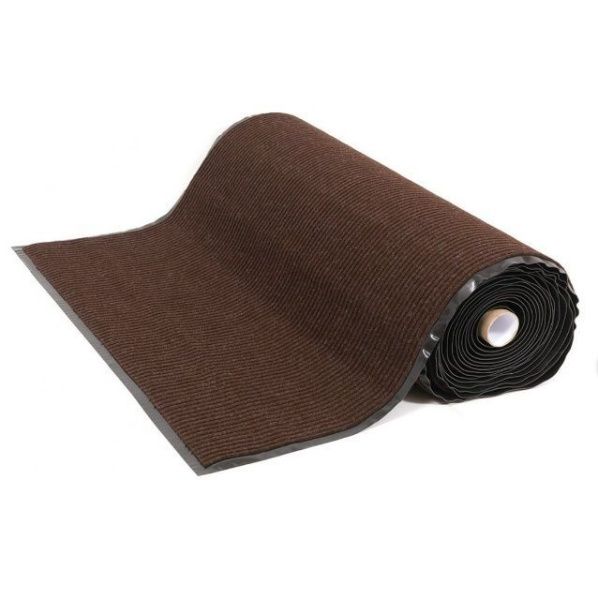 Напольная дорожка ворсовая влаговпитывающая 0,9*15м коричневая