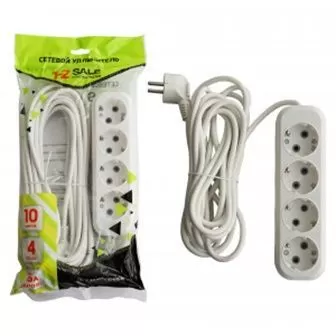 Сет. удлинитель ПВС 3х1 4роз. 10м 16А земля (корпус АБС-пластик) E1М