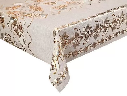 Клеенка на тк.основе лазерная "Жемчуг с принтом" 21315 (1.37х20м)