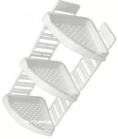 Полка угловая для ванной белая, Элегант