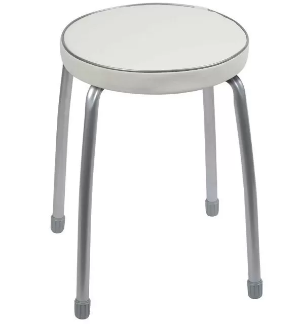 Табурет "Фабрик2" ТФ02/СС без обода 4-х опор.(кругл.сидение) св.серый Ника