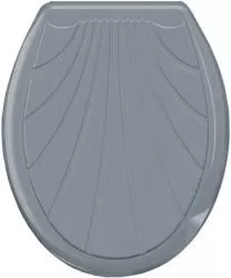 Крышка для унитаза жесткая серая (серебро) "Ракушка" .