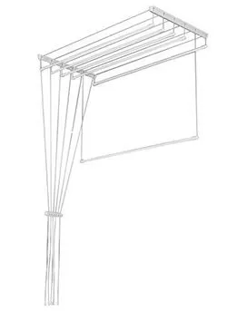 Сушилка для белья потолочная 5 линий, 1,4 метра, белая, уп.пакет, Лиана