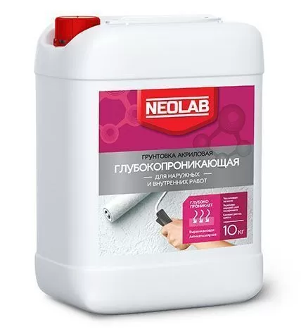 Грунтовка акриловая ГЛУБОКОПРОНИКАЮЩАЯ для наруж. и внутр. работ 20 кг (уп.1 шт.) NEOLAB
