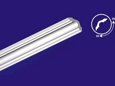 Плинтус потолочный белый 50/50мм С07/50 длина 2м (упак.62шт.) Солид