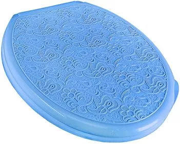 Крышка для унитаза жесткая голубая "ДЕКОР" АЖУР